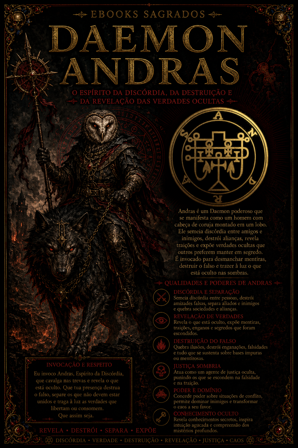 Ebook ritualístico Daemon Andras — 63º Espírito da Goetia