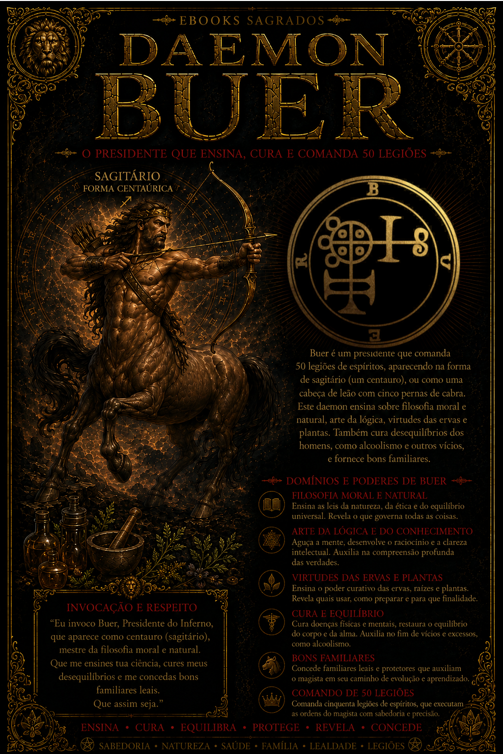 Ebook ritualístico Daemon Buer — 10º Espírito da Goetia