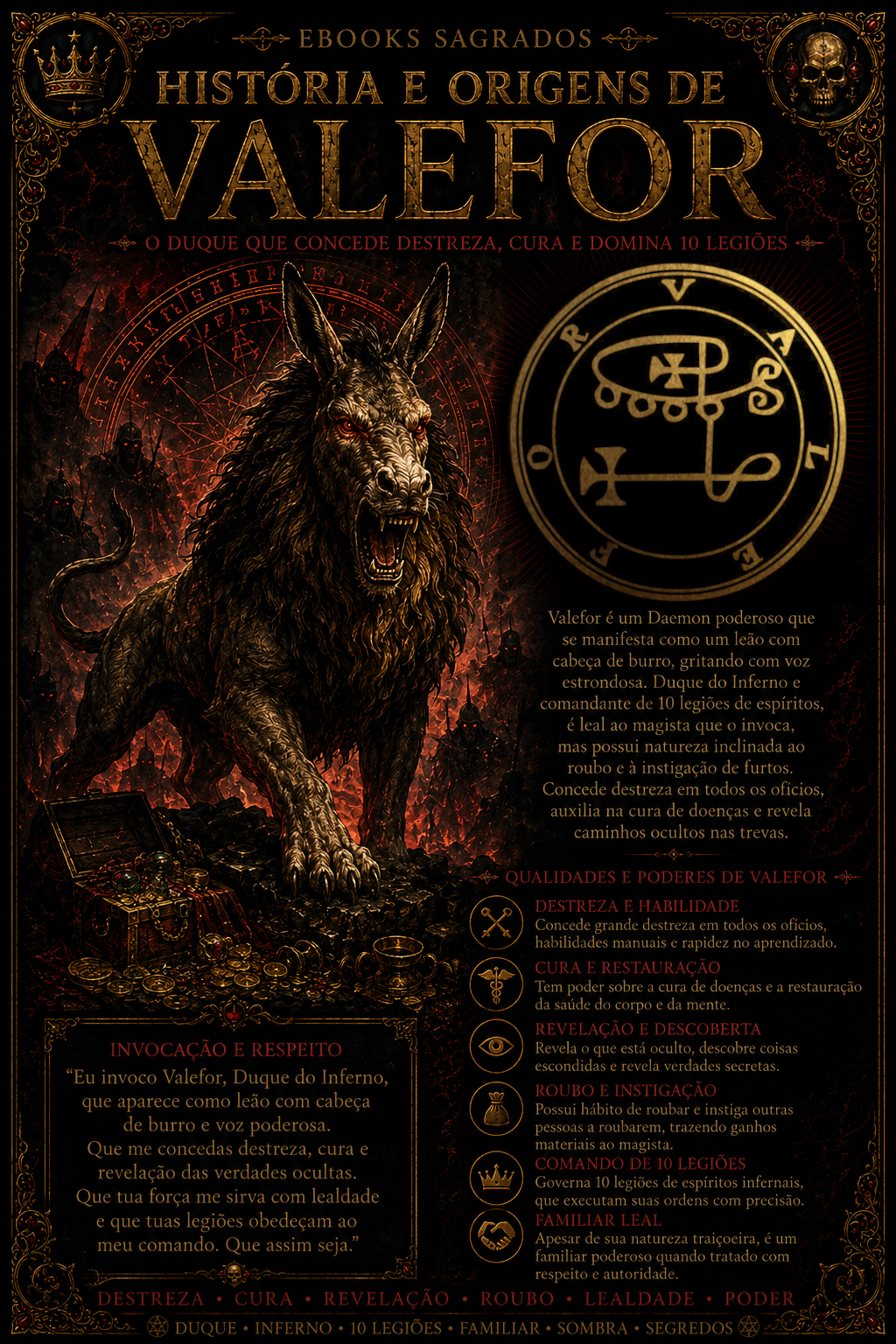 Ebook ritualístico Daemon Valefor — 6º Espírito da Goetia